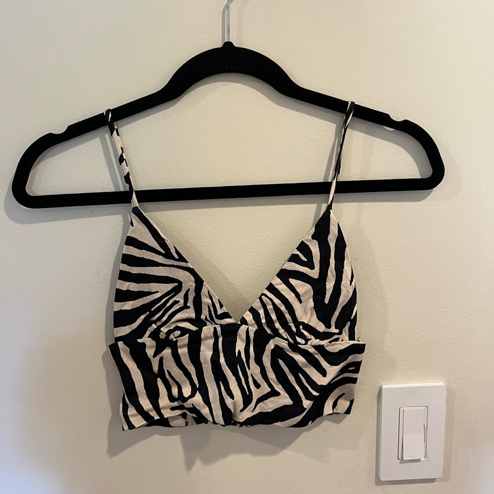 ZARA zebra crop tank top